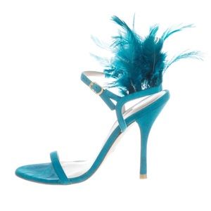 Stuart Weitzman suede feather sandals